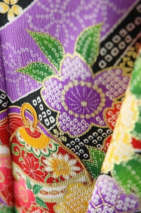 【のびーフルセット（草履バッグ以外）】7歳 女の子 着物 7-023