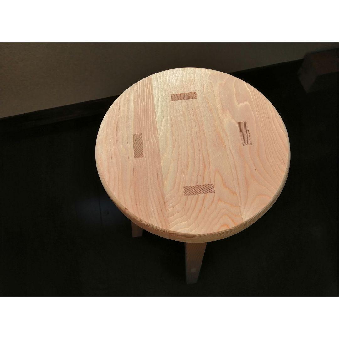 【ほぞ組】木製スツール　高さ70cm　丸椅子　stool