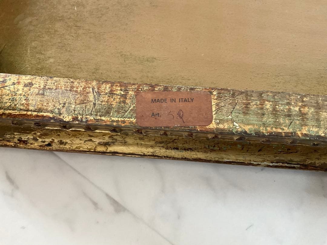 イタリア ヴィンテージ　ネストテーブル　ハンドペイント　型押し　アンティーク家具