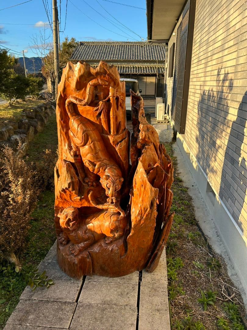 木彫り　本格　置物　大型　虎　昭和　バブル時代　遺産　家宝