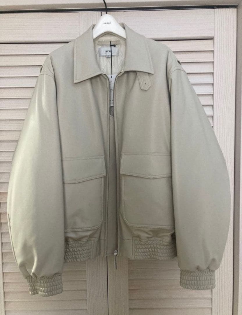 HYKE FAUX-LEATHER JACKET サイズ3