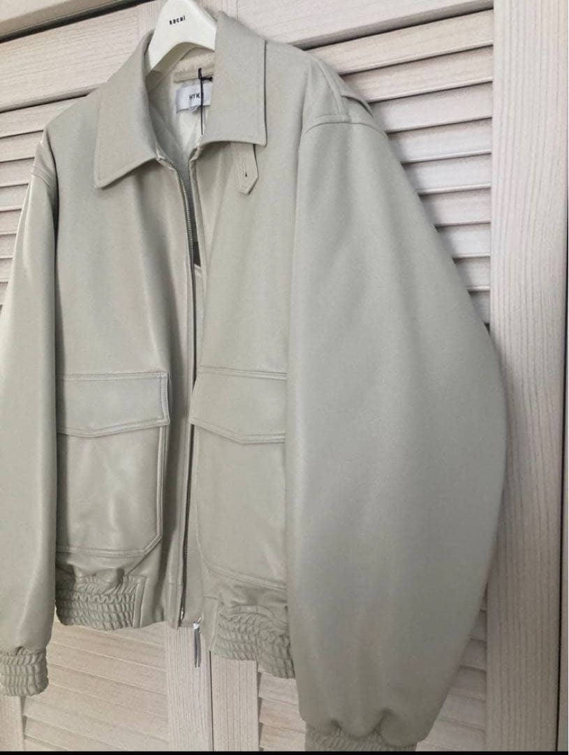 HYKE FAUX-LEATHER JACKET サイズ3