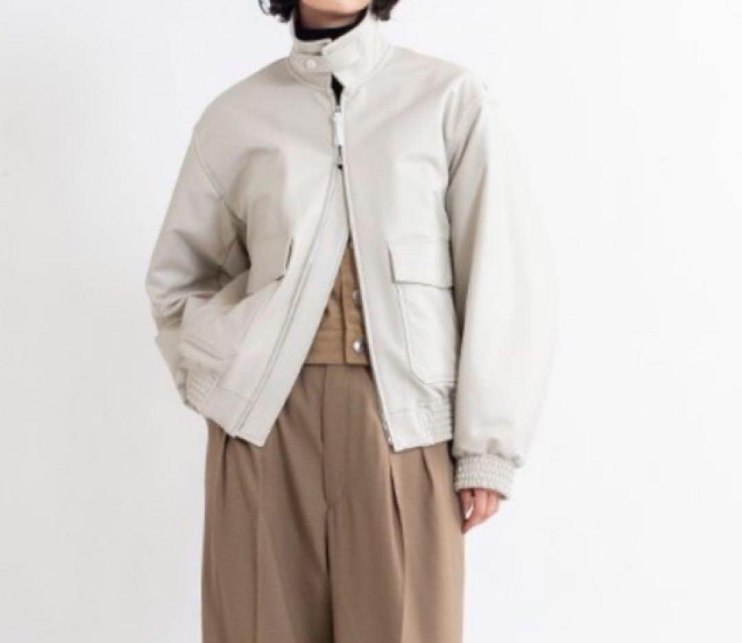 HYKE FAUX-LEATHER JACKET サイズ3