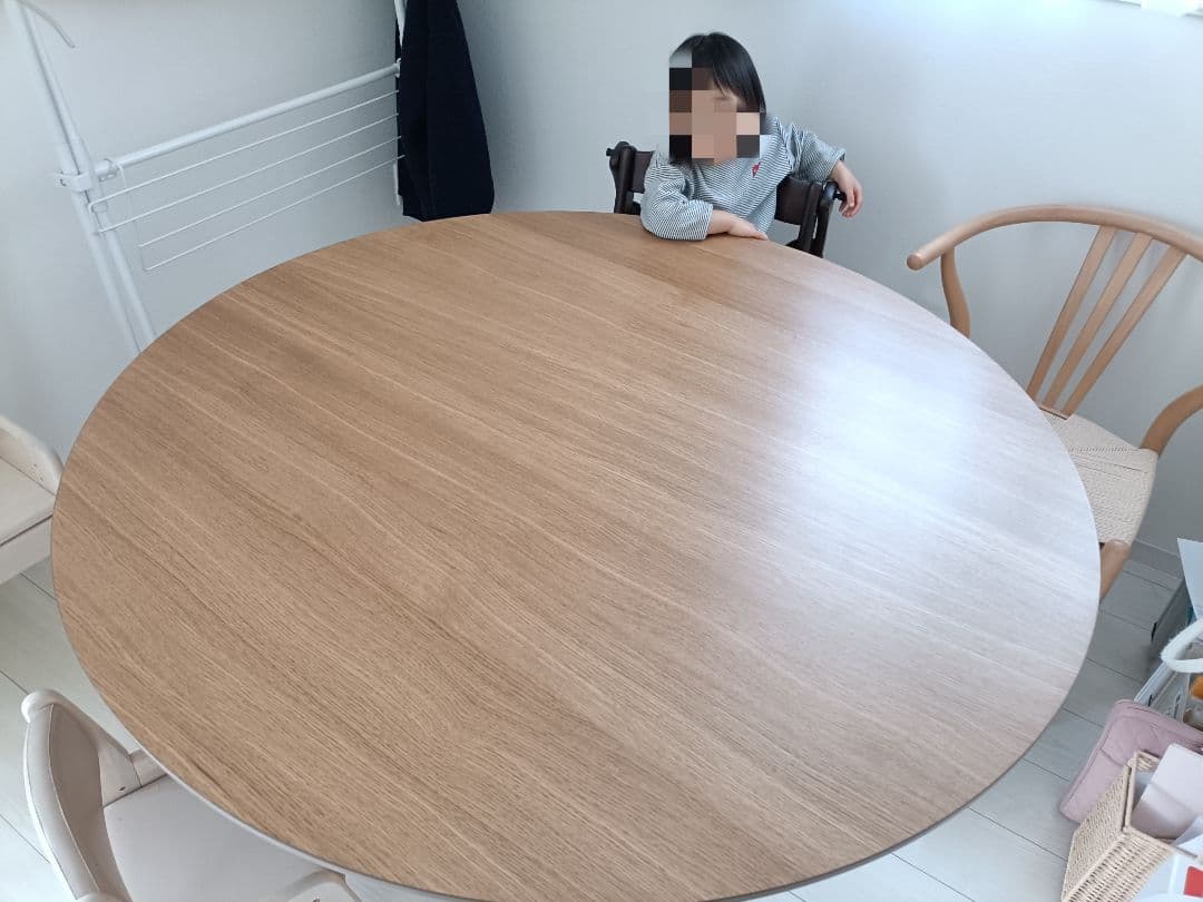 木製 円形 ダイニングテーブル 大きめ