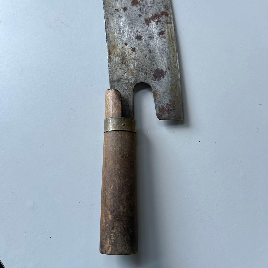 大包丁 刻印 不明　 麺切包丁 ？古民具