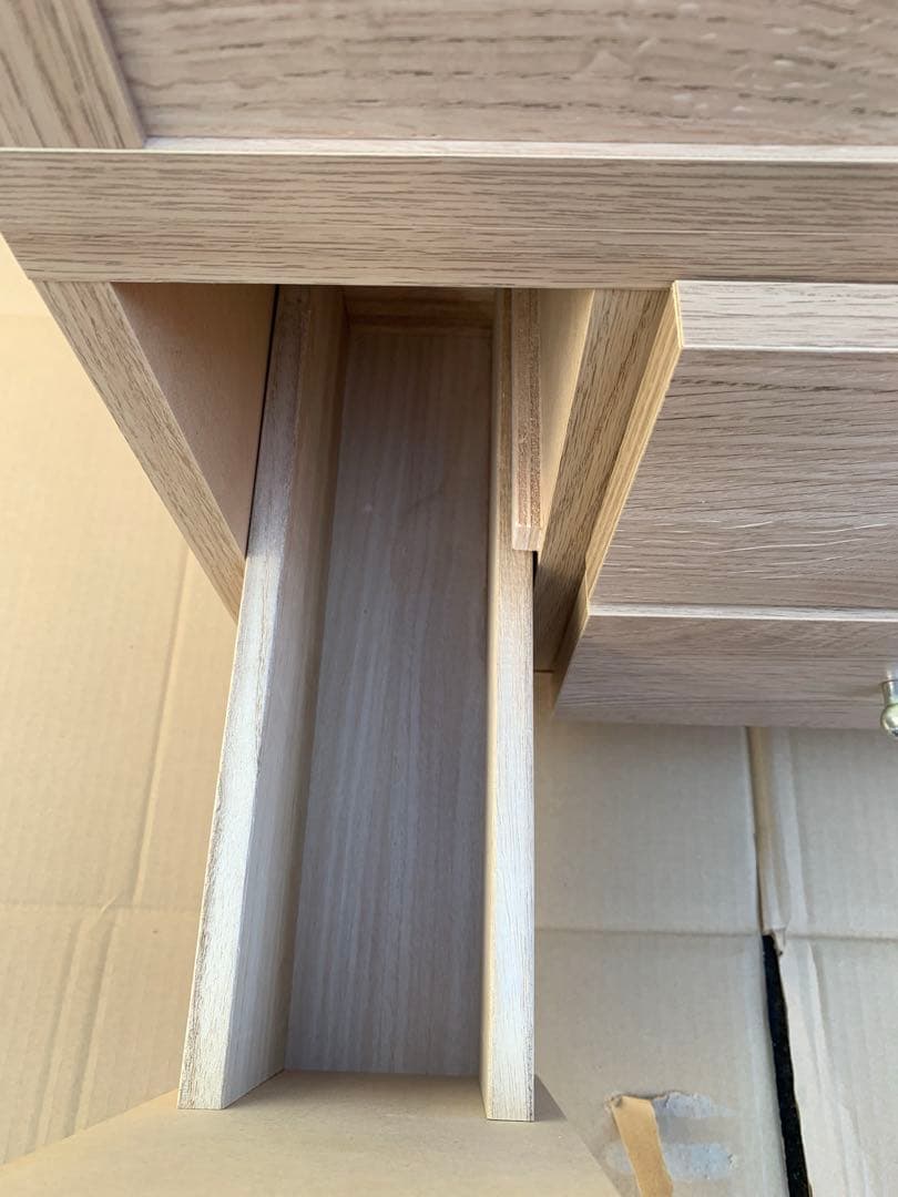 ナチュラルウッド ドレッサー・鏡台　伸縮　ローテーブル