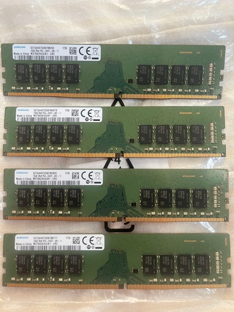 Samsung DDR4 16GB PC4 2400T 4枚セット（64GB）