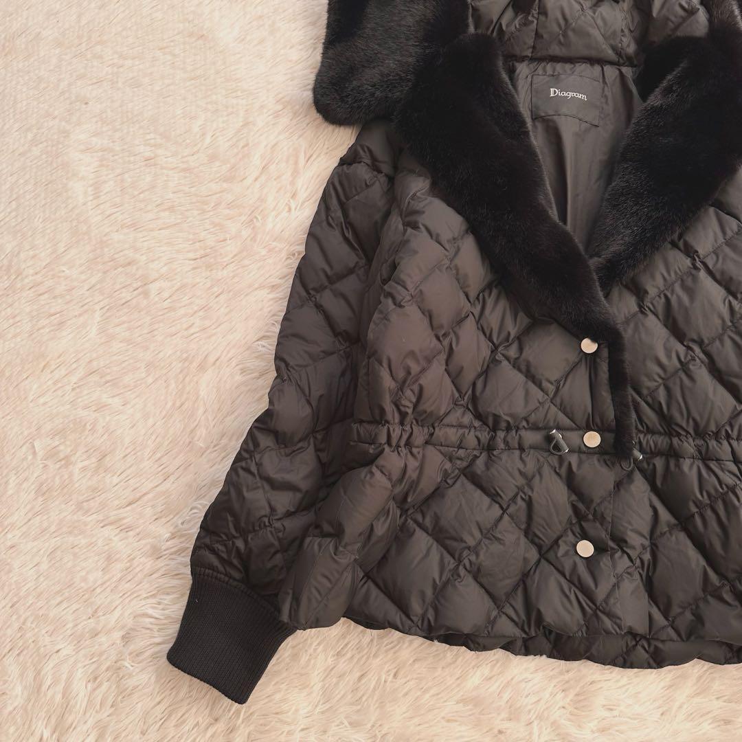 美品 グレースコンチネンタル ダイアグラム エコファーコンビ デニムジャケット