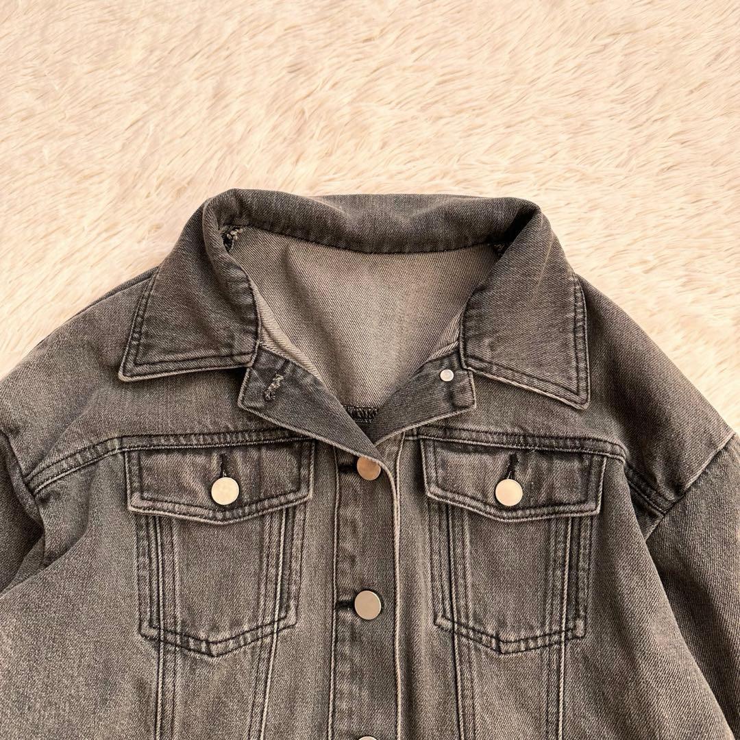 美品 グレースコンチネンタル ダイアグラム エコファーコンビ デニムジャケット