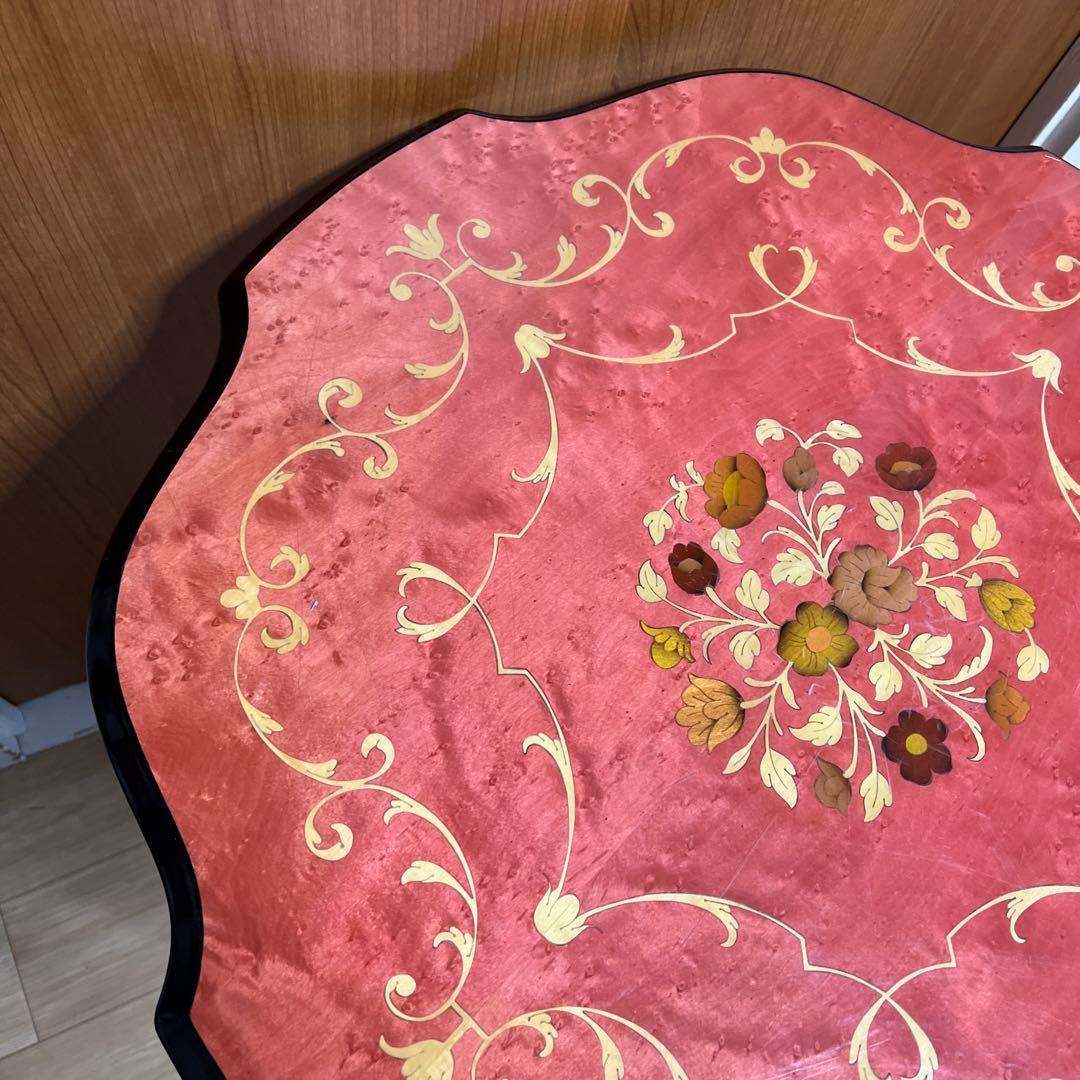 イタリア製 象嵌細工 アンティーク ヴィンテージテーブル