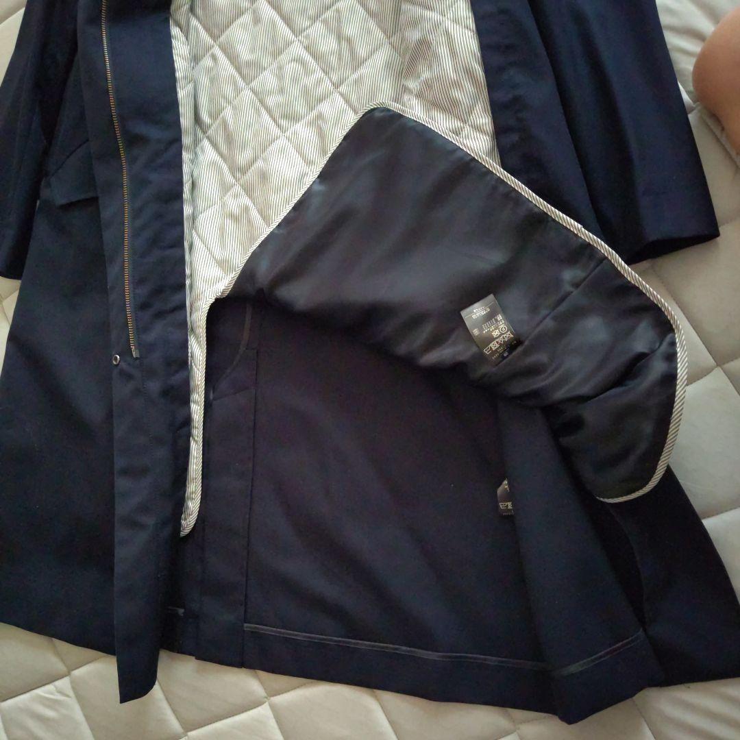 【美品】SHIPS ネイビー フード付きトレンチコート