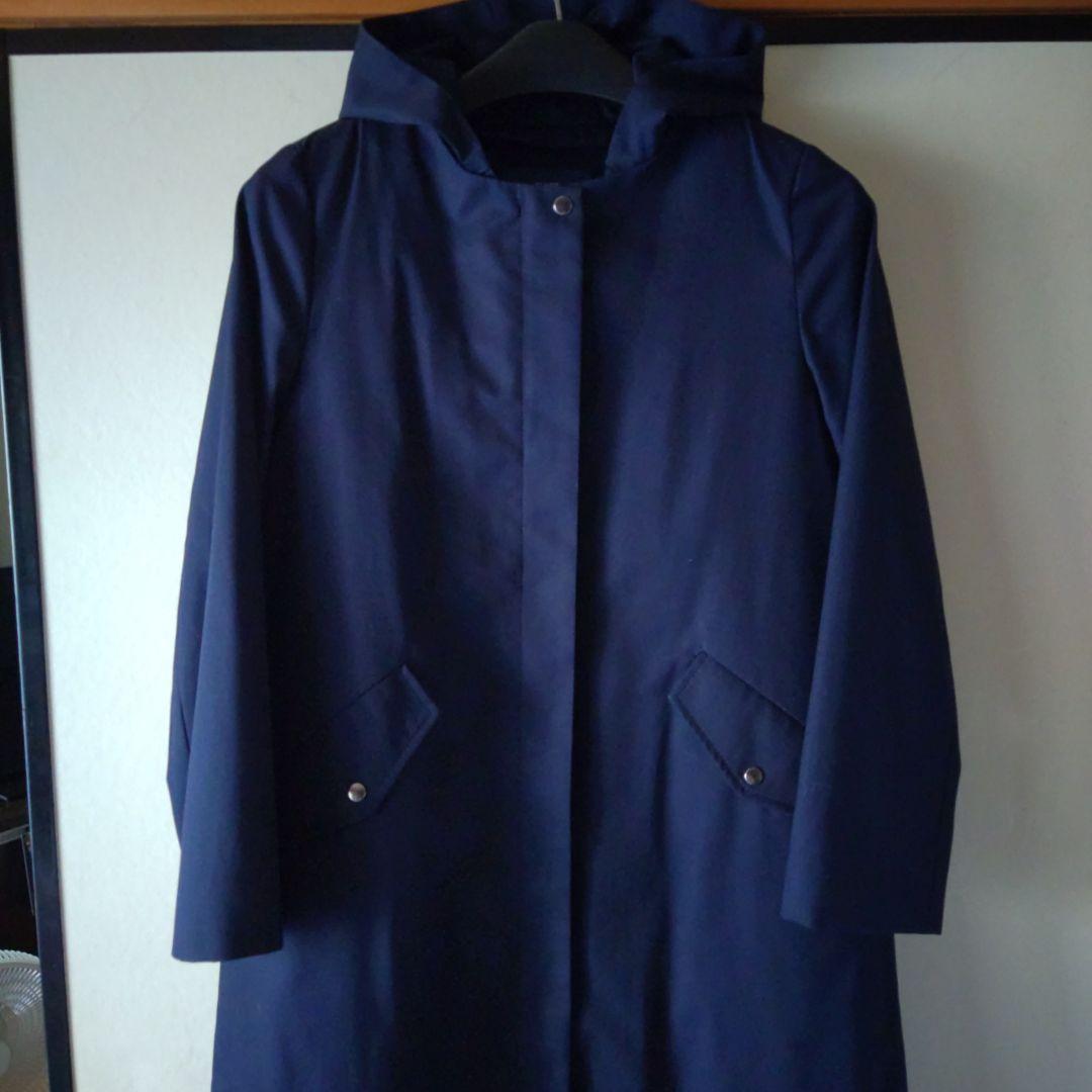 【美品】SHIPS ネイビー フード付きトレンチコート