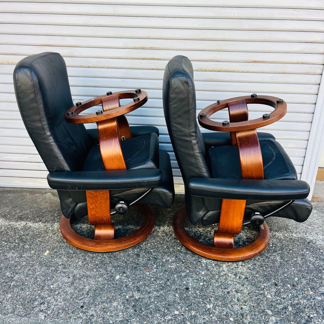 エコーネスEKORNESリクライニングチェアとオットマン　2点セット