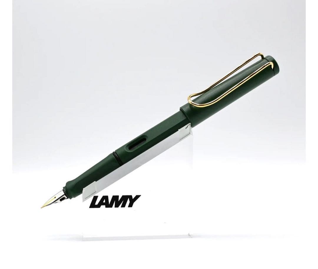 【440本限定】LAMY サファリフィールドグリーンゴールドクリップ 14金ニブ