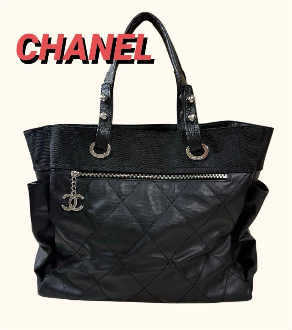 【正規品】CHANEL VINTAGE シャネル パリビアリッツ トート GM黒