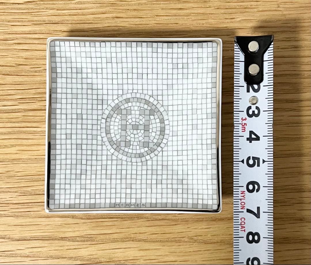 プラチナ カレ No1 トレイ プレート 皿 HERMES エルメス モザイク