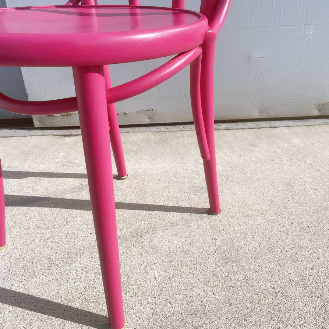 【使用少】TON トーネット チェコ製 ピンク ベントウッドチェア 曲げ木イス