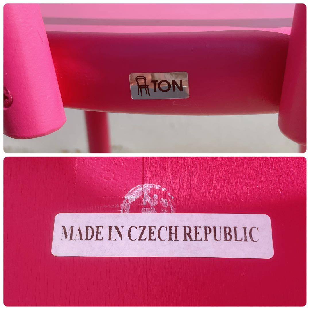 【使用少】TON トーネット チェコ製 ピンク ベントウッドチェア 曲げ木イス