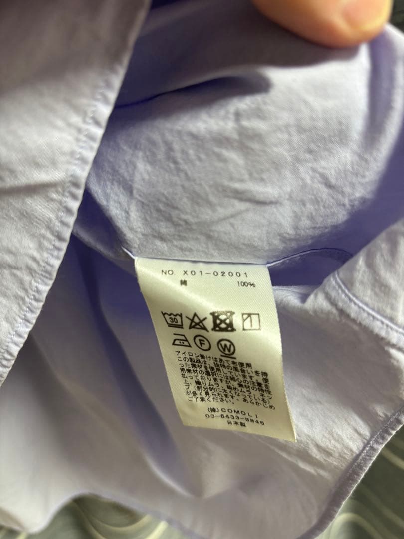 COMOLI コモリシャツX01-02001 サックス sax 2