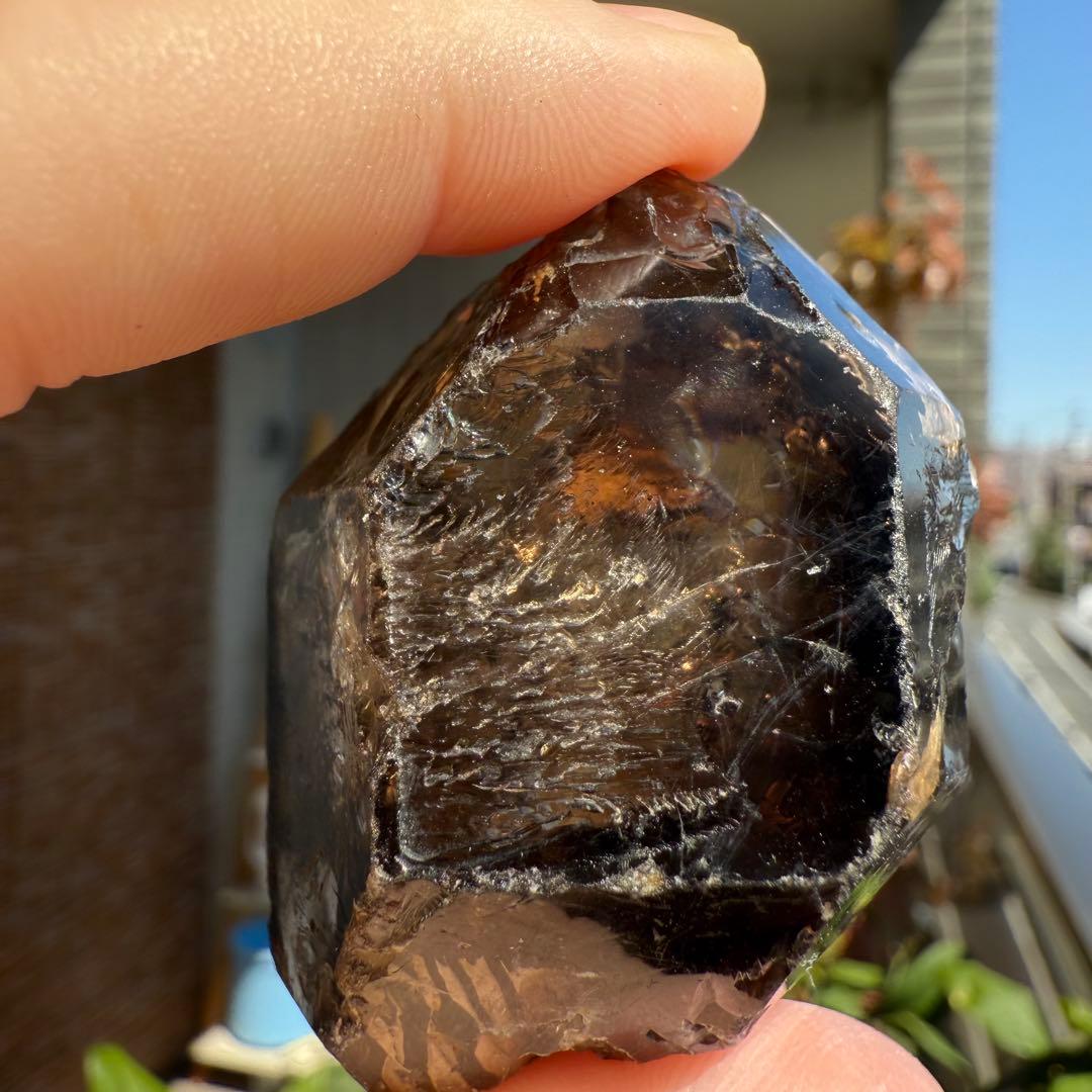 南アフリカ産　エレスチャルクォーツ　78.4g　骸骨水晶　自然石　鉱物標本⑤