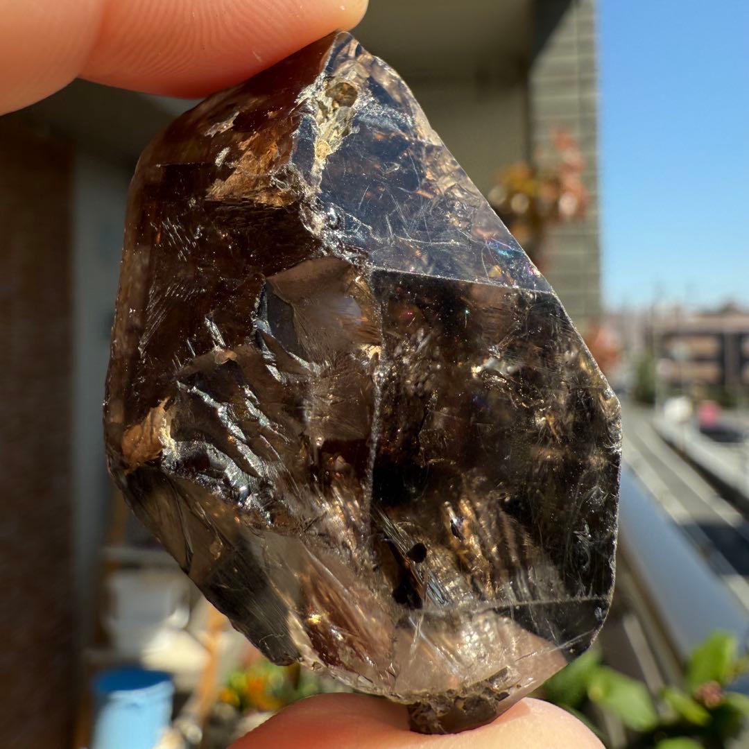 南アフリカ産　エレスチャルクォーツ　78.4g　骸骨水晶　自然石　鉱物標本⑤