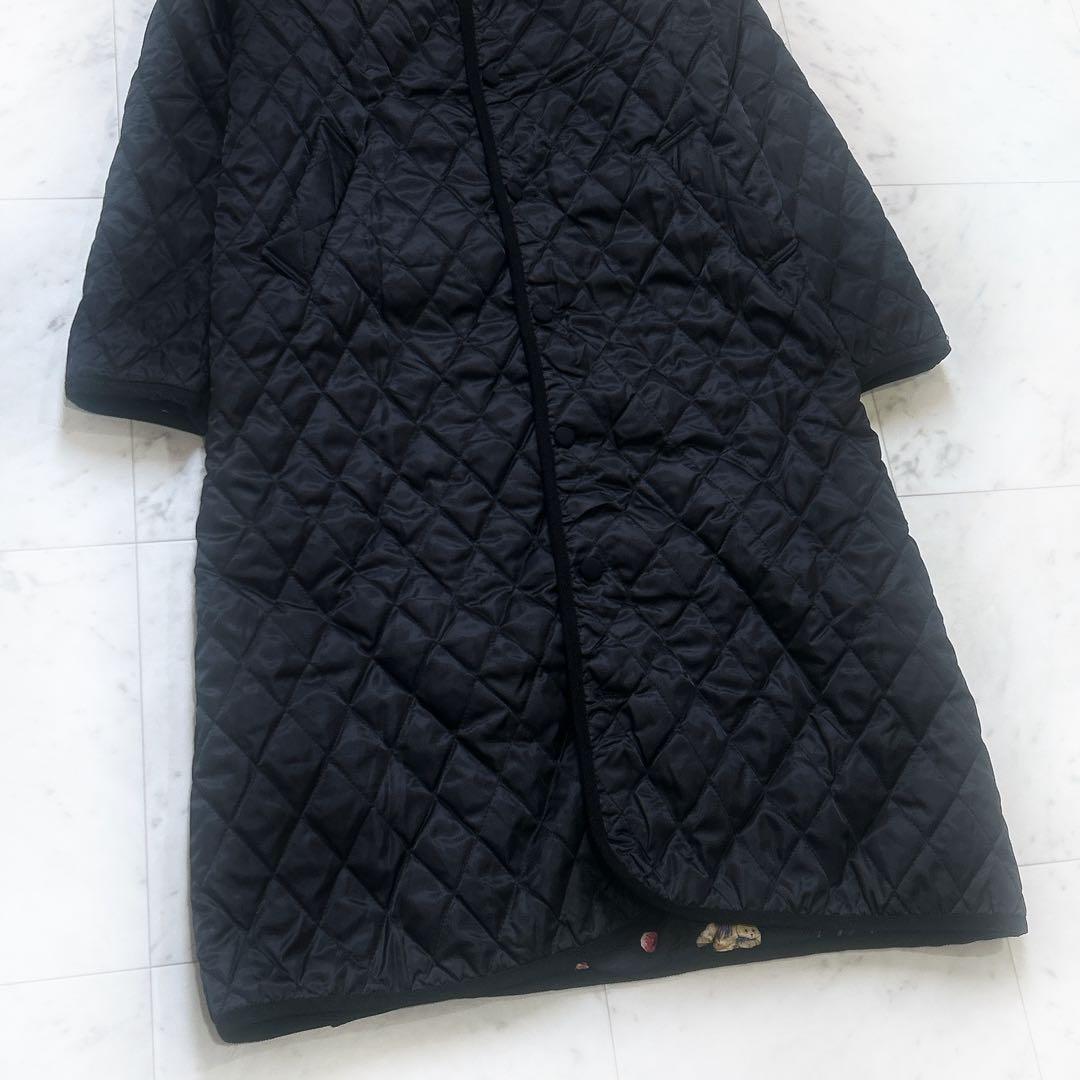 美品 yukiemon テキスタイルキルティングコート まぜまぜ リバーシブル