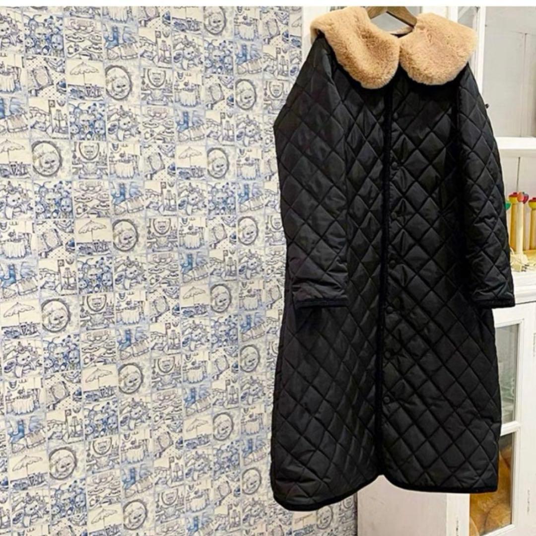 美品 yukiemon テキスタイルキルティングコート まぜまぜ リバーシブル