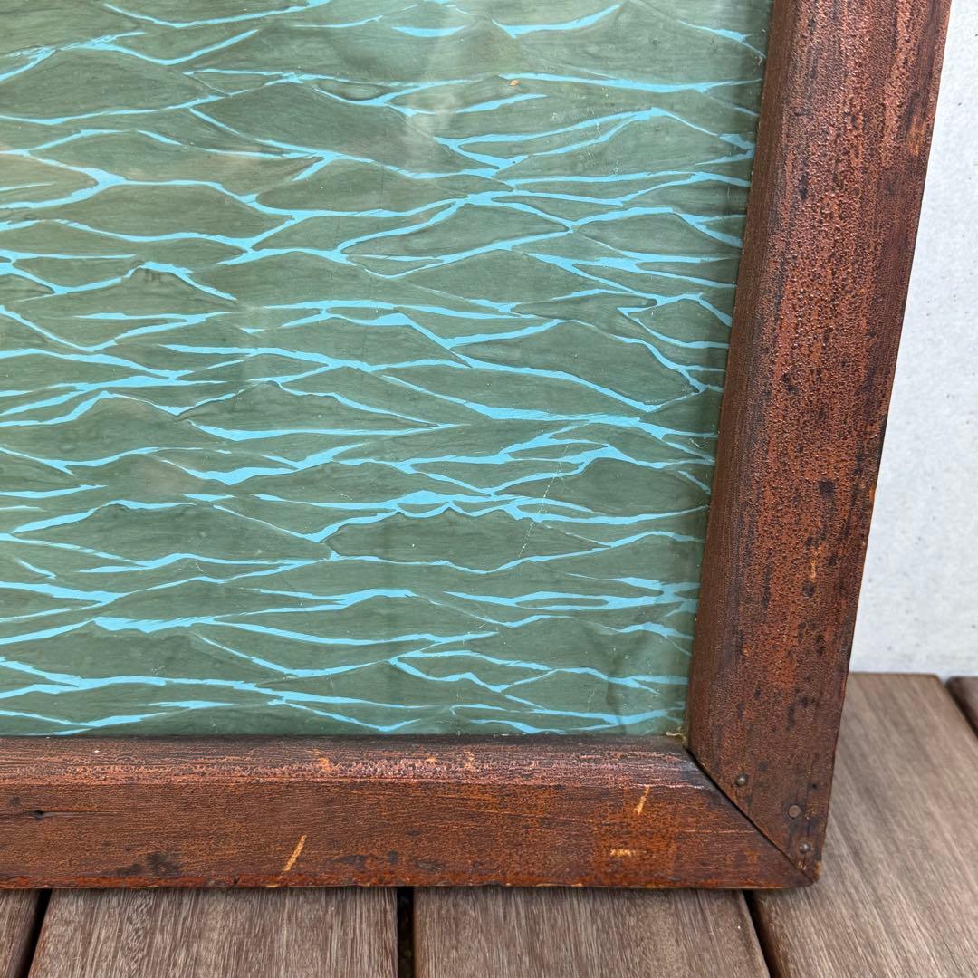 へいわ丸 平和丸 船の手描き絵画 木製フレーム