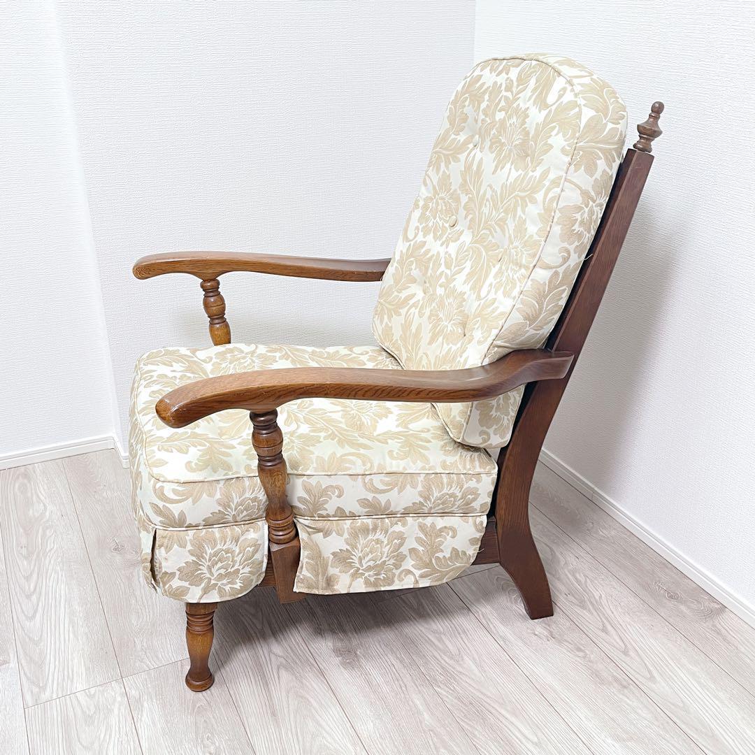 現行品 飛騨産業 穂高 アームチェア フィオレ メロウ ホワイト キツツキマーク