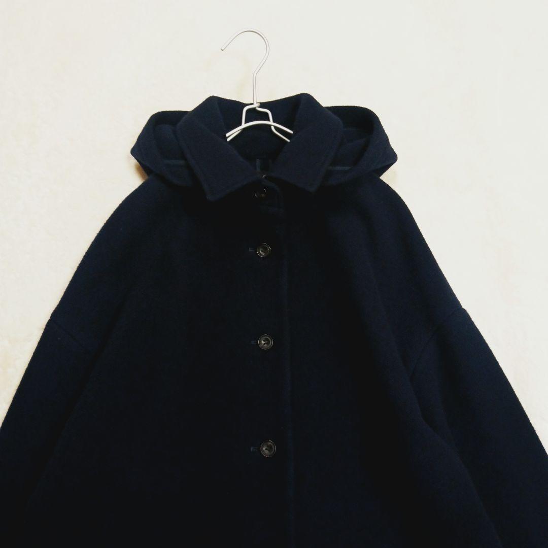 maison de soil メゾンドソイル ウールフードコート ネイビー