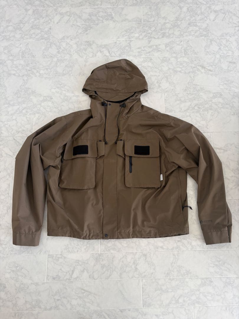 【www様】　オープニングアクト　フィッシングシェルジャケット　カーキブラウン