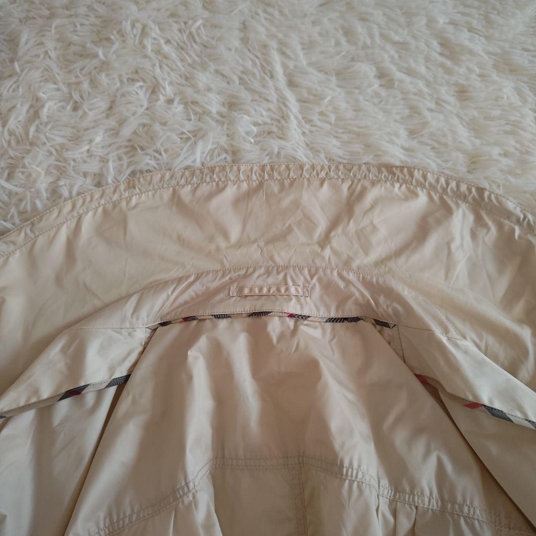 【メガチェック/はっ水】バーバリーロンドン　スプリングコート　ベージュ　ナイロン