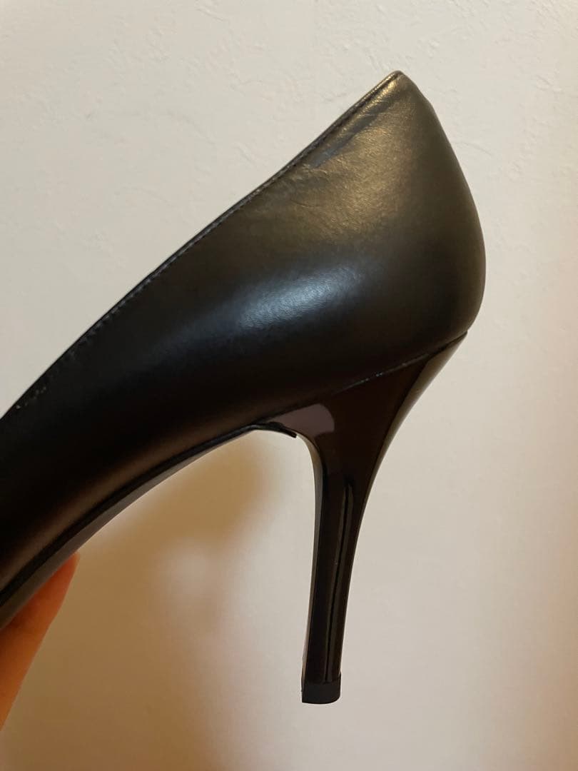【新品未使用】ブラック ポインテッドトゥ ハイヒール 24cm