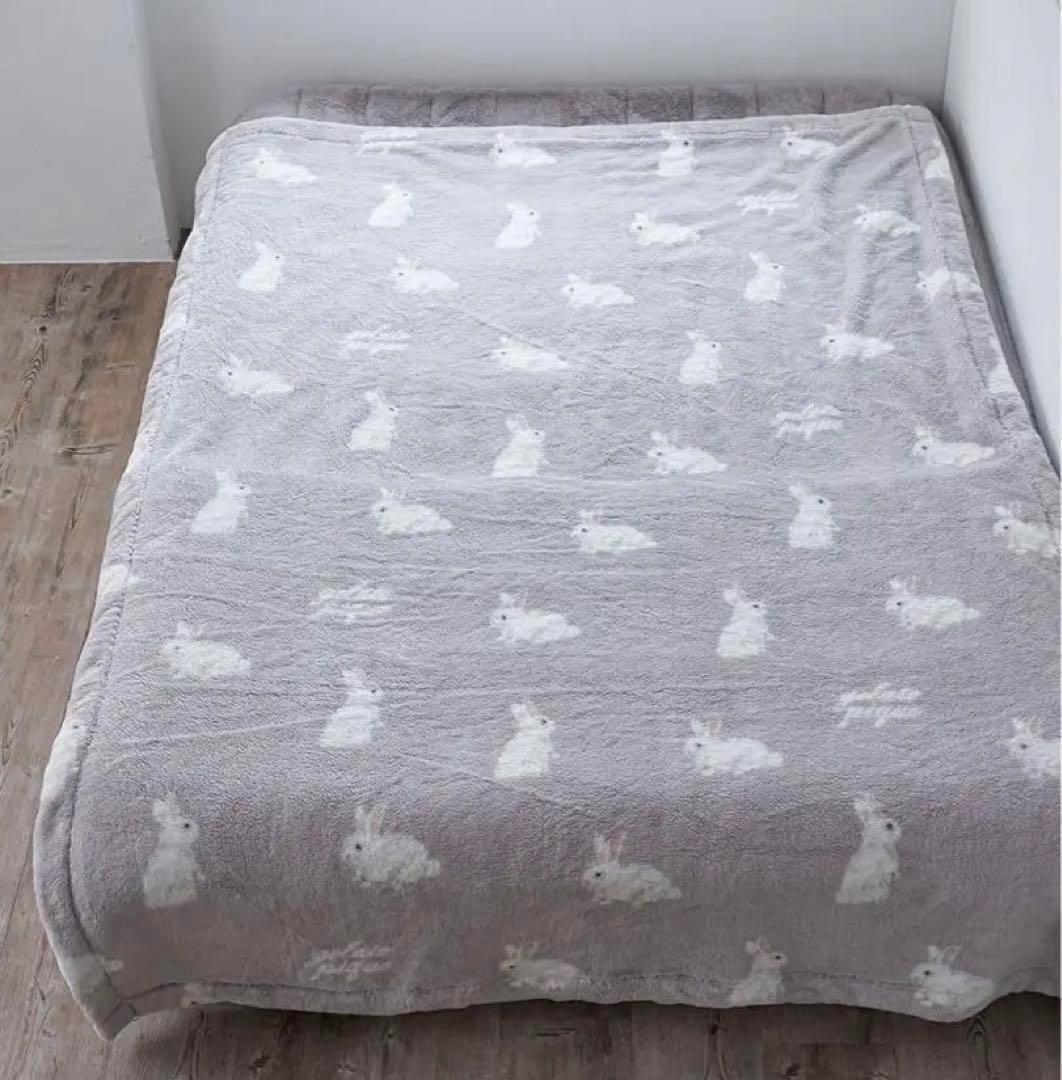 【新品未開封】ジェラートピケ Sleep ラビット柄 プリント毛布 うさぎ