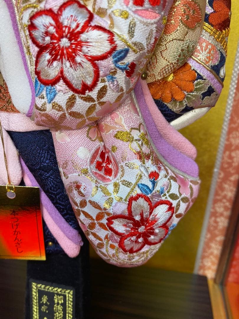 東京久月　正絹金蘭羽子板ガラスケース１３号・間口約２８×奥行約２２×高さ約５２㎝