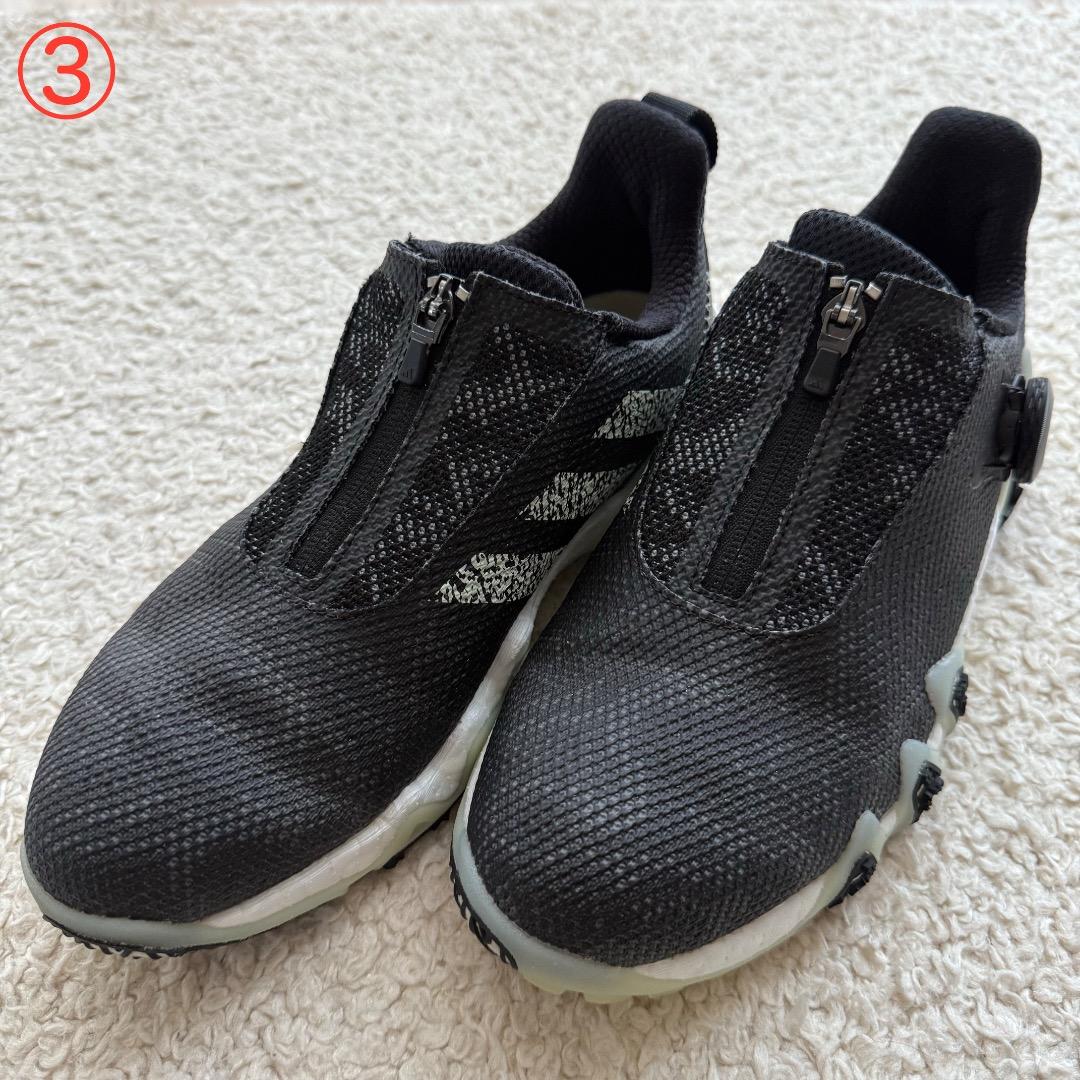 【中古】24cm 3足 ウィメンズ ゴルフシューズ アディダス コードカオス22