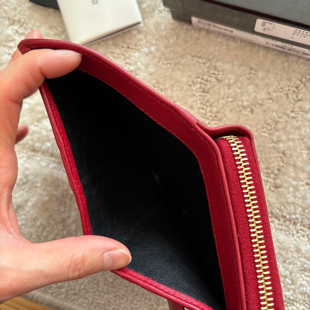 Yves Saint Laurent 二つ折り財布 レッド