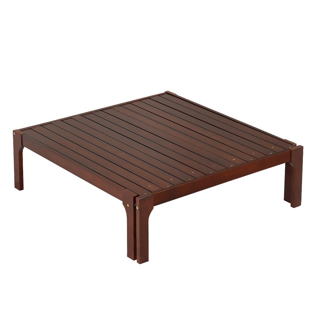 タイムセール！ソファベッド【ダークグレーマット付き】　長さは調節可能　BROWN