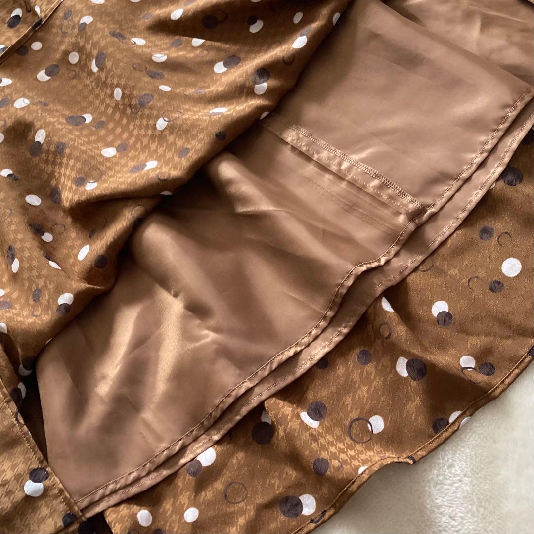 【新品】自由区 大きいサイズ 46 ドットプリントロングスカート 2023AW