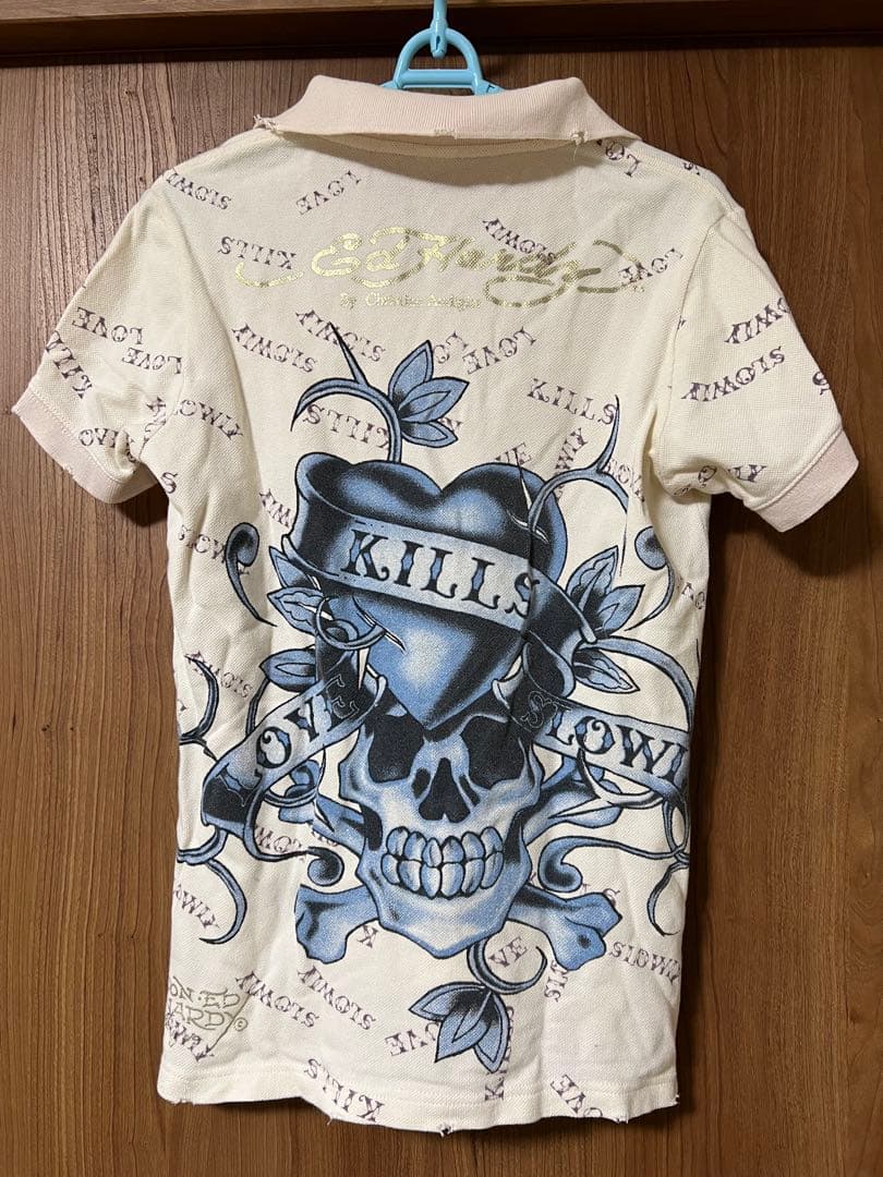 Ed Hardy スカル ハート ポロシャツ S