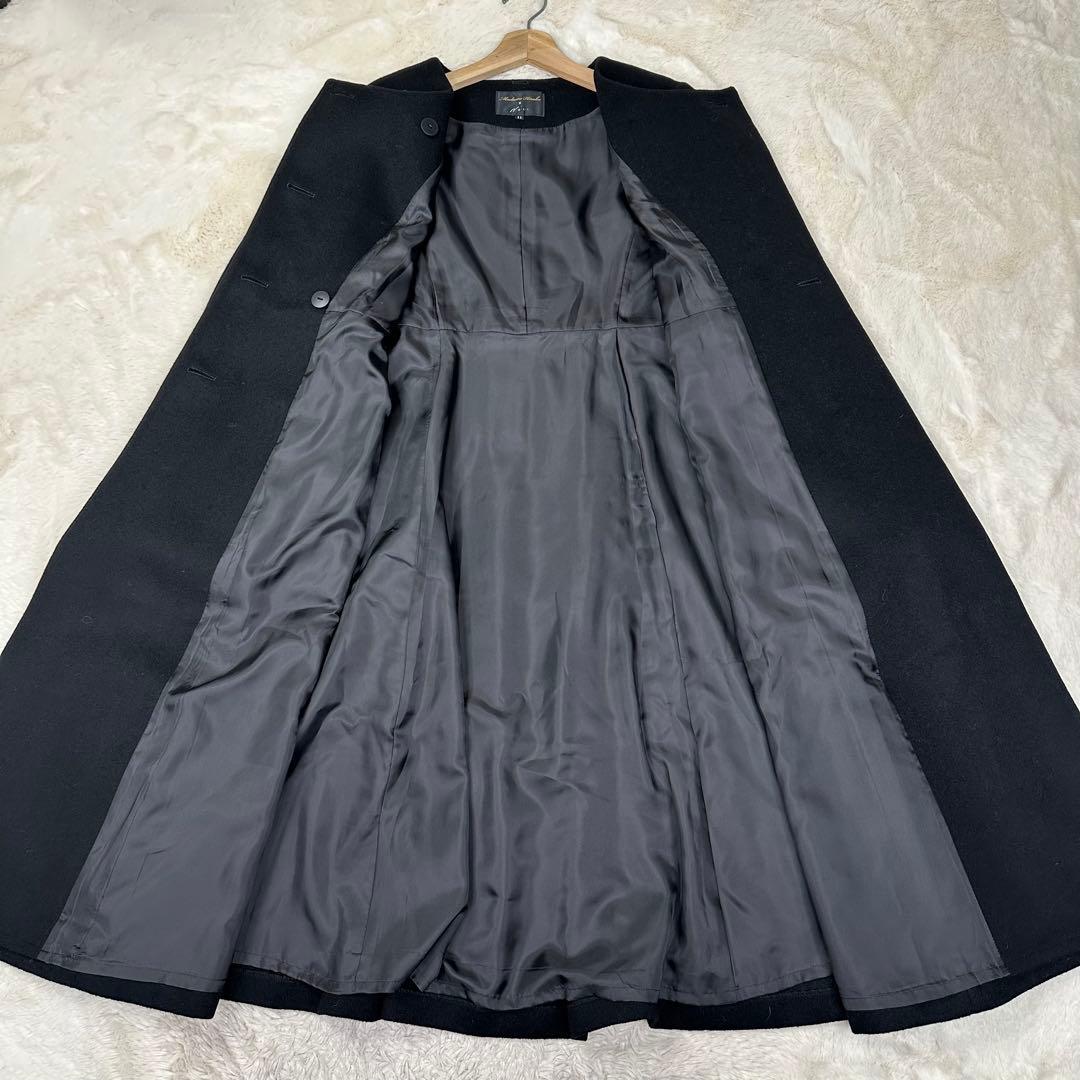 美品✨タグ付 マダムヒロコ×ニュイ 尾州ウール ロングコート 黒 ストール 11