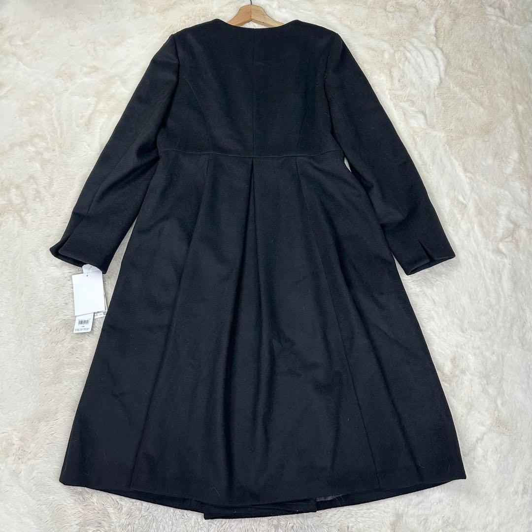 美品✨タグ付 マダムヒロコ×ニュイ 尾州ウール ロングコート 黒 ストール 11