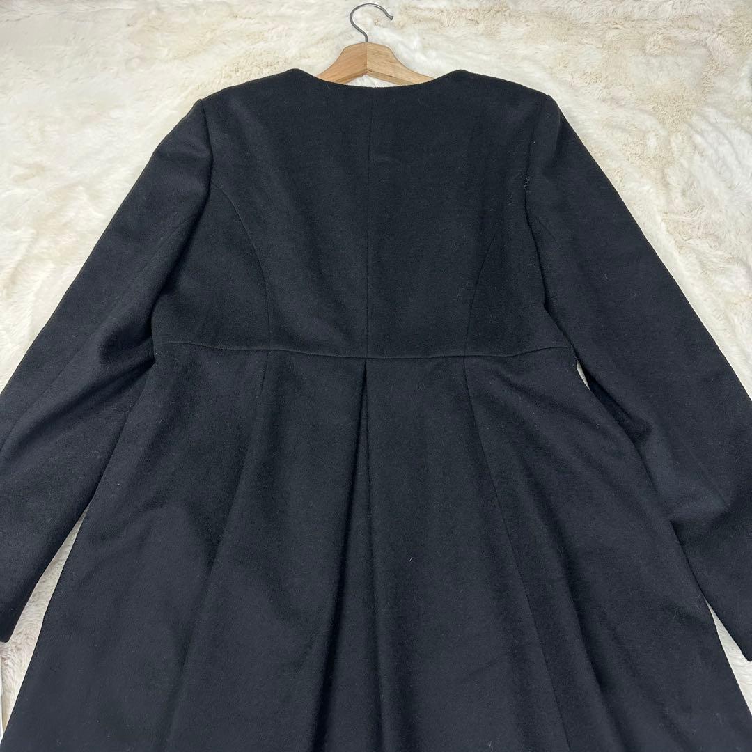 美品✨タグ付 マダムヒロコ×ニュイ 尾州ウール ロングコート 黒 ストール 11