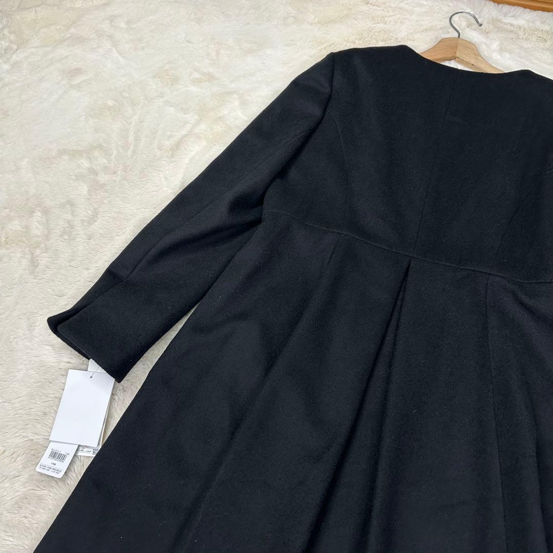 美品✨タグ付 マダムヒロコ×ニュイ 尾州ウール ロングコート 黒 ストール 11