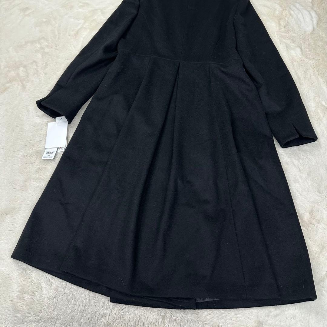 美品✨タグ付 マダムヒロコ×ニュイ 尾州ウール ロングコート 黒 ストール 11