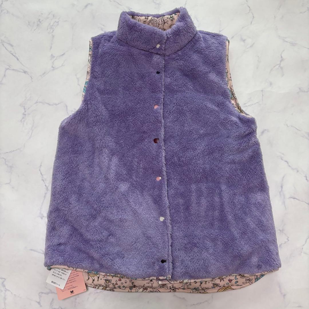 新品タグ付　ツモリチサト　暖かい♡リバーシブル 中綿 ボア ベスト アリス柄 L