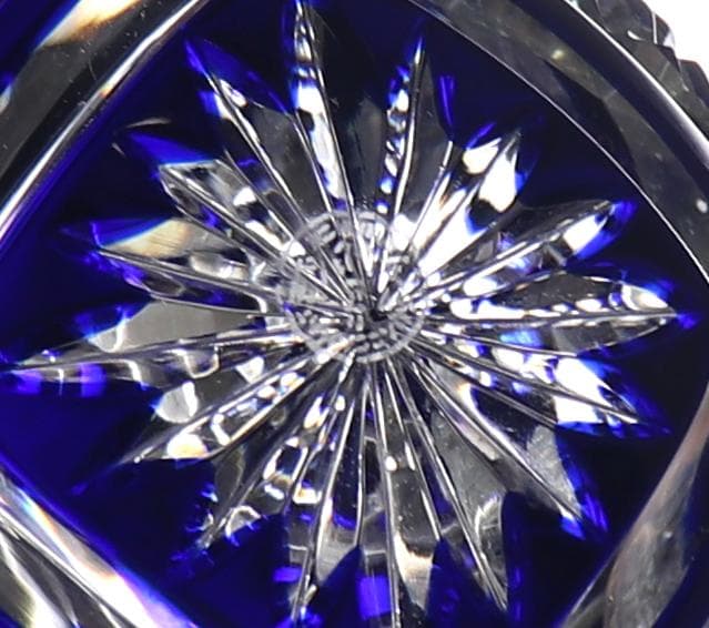 バカラ 極希少 マグナムサイズ 特大 イースターエッグ 全面切子 青色被せ装飾