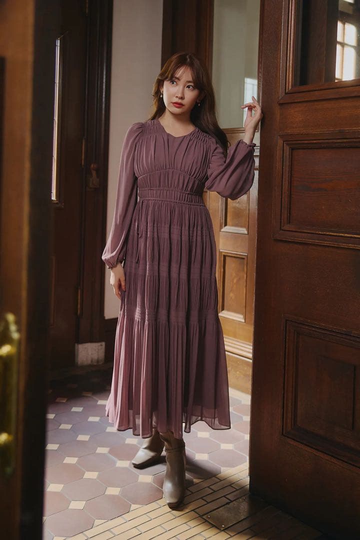 最終値下げ Majolica Pleated Chiffon Long