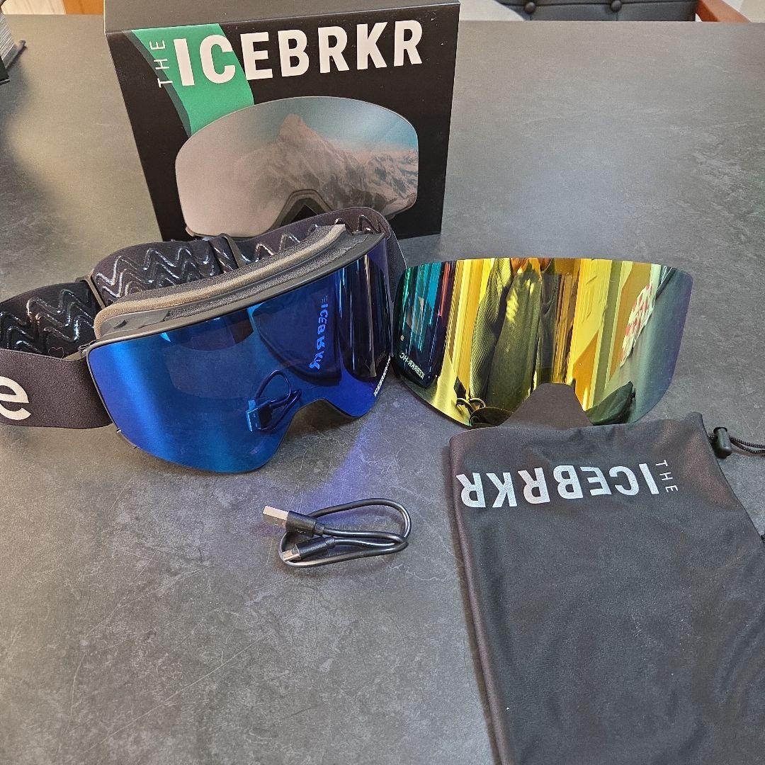 ICEBRKR ゴーグル (ブルーレンズ) 交換レンズ付き(レッド)