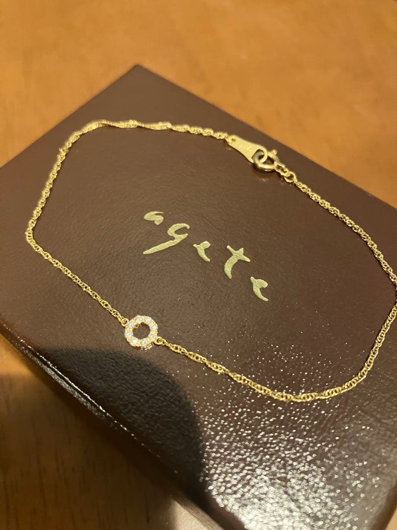 agete K18 ダイヤモンド サークル ブレスレット イエローゴールド